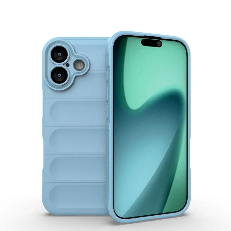 iPhone 17 Shockproof Silicone Rubber Bumper Case – Sky Blue Protective Cover