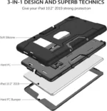 Apple iPad Pro 13 (2024) Rose Gold Hybrid Shockproof Case with Kickstand – Heavy Duty 3-in-1 Protective Cover - Image 4