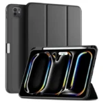 Apple iPad Pro 13 (2024) Black Smart Folio Leather Case with Pencil Holder – Magnetic Stand Cover