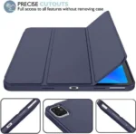 Apple iPad Pro 13 (2024) Navy Blue Smart Folio Leather Case with Pencil Holder – Magnetic Stand Cover - Image 2