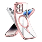 Apple iPhone 16 Pro MagSafe Magnetic Clear Case – Rose Gold Protective Cover