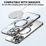 Apple iPhone 16 Pro MagSafe Magnetic Shockproof Case – Black Clear Cover - Image 3