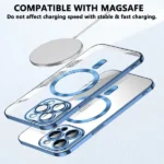 Apple iPhone 16 Pro MagSafe Magnetic Shockproof Case – Blue Clear Cover - Image 3