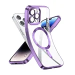 Apple iPhone 16 Pro MagSafe Magnetic Clear Case – Purple Protective Cover