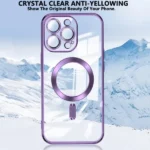 Apple iPhone 16 Pro MagSafe Magnetic Clear Case – Purple Protective Cover - Image 3