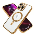 Apple iPhone 16 Pro Max MagSafe Magnetic Shockproof Case – Gold Clear Cover