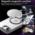 Apple iPhone 16e MagSafe Magnetic Shockproof Case – Black Clear Protective Cover - Image 2