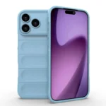 Apple iPhone 17 Pro Shockproof Silicone Bumper Case – Sky Blue Cover