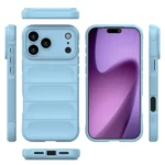 Apple iPhone 17 Pro Max Shockproof Silicone Bumper Case – Sky Blue Cover - Image 2