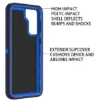 Samsung Galaxy S22 Heavy Duty Defender Rugged Case – Blue - Image 5