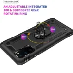 Note 20 Ultra Magnetic Ring Case – Black Rugged Cover - Image 3