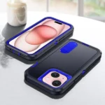 IPhone 15 Heavy Duty Rugged Case – Navy Blue - Image 3