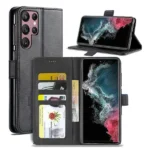 Samsung Galaxy S22 Ultra Leather Wallet Case – Black