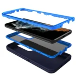 Samsung Galaxy S22 Ultra Defender Rugged Case – Blue - Image 2