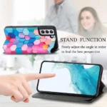 Samsung Galaxy S23 Ultra RFID Leather Wallet Case – Colored Squares - Image 5