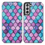 Samsung Galaxy S23 RFID Leather Wallet Case – Purple Scales - Image 3