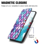 Samsung Galaxy S23 RFID Leather Wallet Case – Purple Scales - Image 2