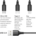 3 in 1 Multi USB Charging Short Travel Size 6” Keychain Cord for Android iPhone - Image 2