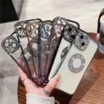 Apple iPhone 15 MagSafe Magnetic Diamond Rhinestone Glitter Crystal Bling Case with Camera Lens Protector – Black - Image 5