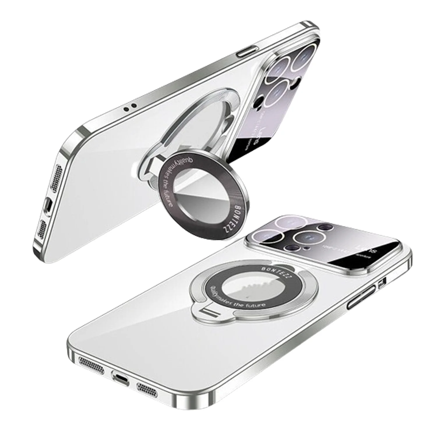 For-Apple-iPhone-15-Colorful-Magnetic-Magsafe-Rugged-Shockproof-Case-Heavy-Duty-Protective-Case-Silver Apple iPhone 15 MagSafe Magnetic Rugged Shockproof Case – Heavy Duty Protective Cover Silver - Image 1