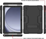 Galaxy Tab A9 Plus Case – Black Hybrid Kickstand Cover - Image 3