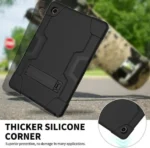 Galaxy Tab A9 Plus Case – Black Hybrid Kickstand Cover - Image 5