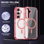 Samsung Galaxy A36 MagSafe Magnetic Cover HaloLock Shockproof Clear Case Rose Gold - Image 3