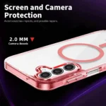 Samsung Galaxy A36 MagSafe Magnetic Cover HaloLock Shockproof Clear Case Rose Gold - Image 4
