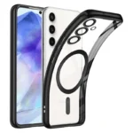 Samsung Galaxy A35 Black MagSafe Magnetic Cover with HaloLock Shockproof Clear Case
