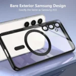 Samsung Galaxy A55 Blue MagSafe Magnetic Cover with HaloLock Shockproof Clear Protective Case - Image 3