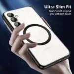 Samsung Galaxy A55 Black MagSafe Magnetic Cover with HaloLock Shockproof Clear Protective Case - Image 5