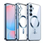 Samsung Galaxy A35 Blue MagSafe Magnetic Cover with HaloLock Shockproof Clear Case