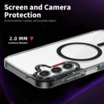 Samsung Galaxy A36 MagSafe Magnetic Cover HaloLock Shockproof Clear Case Black - Image 3