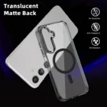 Samsung Galaxy A56 Silver MagSafe Magnetic Cover with HaloLock Shockproof Clear Protective Case - Image 2