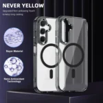 Samsung Galaxy A36 MagSafe Magnetic Cover HaloLock Shockproof Clear Case Black - Image 6