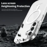 Samsung Galaxy A36 MagSafe Magnetic Cover HaloLock Shockproof Clear Case Silver - Image 3