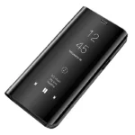 Note 10 Mirror Flip Case – Luxury Black PU Protective Cover