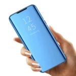 Note 10 Plus Mirror Flip Case – Blue Luxury PU Cover