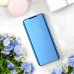 For Samsung Galaxy Note 8 Luxury Mirror View Flip PU Shockproof Protective Case Cover – Blue - Image 3