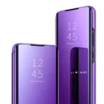 Note 9 Mirror Flip Case – Luxury Purple PU Cover - Image 2