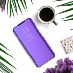 Note 9 Mirror Flip Case – Luxury Purple PU Cover - Image 3