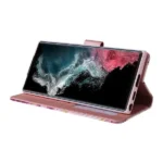 Samsung Galaxy S22 Ultra Marble Purple Wallet Case - Purple - Image 4