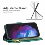 Samsung Galaxy S23 Plus Diamond Quilted Wallet Case – Green - Image 4