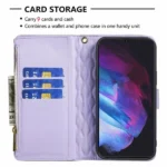 Samsung Galaxy S23 Quilted Leather Wallet Case – Purple - Image 4