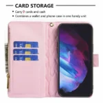 Samsung Galaxy S23 Quilted Leather Wallet Case – Rose Gold - Image 3