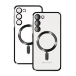 Samsung Galaxy S24 Plus MagSafe Magnetic HaloLock Shockproof Clear Case – Black Cover