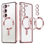 Samsung Galaxy S24 FE MagSafe Magnetic HaloLock Shockproof Clear Case – Rose Gold Cover