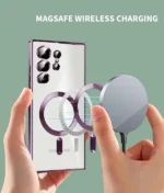 Samsung Galaxy S24 Ultra MagSafe Magnetic HaloLock Shockproof Clear Case – Silver Cover - Image 4