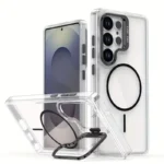 Samsung Galaxy S26 Ultra Magnetic Clear MagSafe Case with Ring Stand – Black Cover