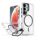 Samsung Galaxy S26 Magnetic Clear MagSafe Case with Ring Stand – Black Cover